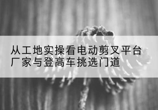 芦山电动剪叉升降平台厂家-从工地实操看电动剪叉平台厂家与登高车挑选门道